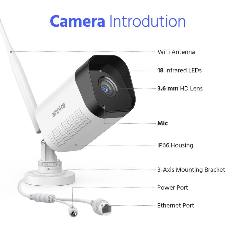 ANNKE 2pcs 4K Wireless Two Way Audio 8MP Security IP Camera For N98WHR NVR gallery