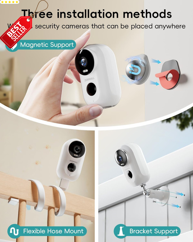 2K Wireless Security Camera Outdoor 3MP Night Vision 2Way Talk 130° View US gallery