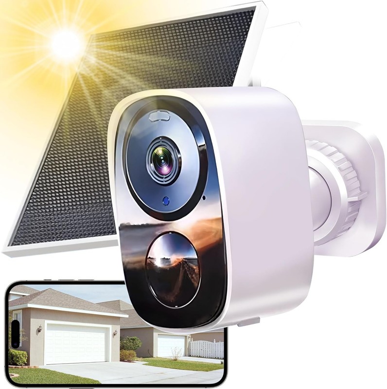 Upgrade Your Home Security: 2K Wireless Outdoor Camera with Night Vision & Solar gallery