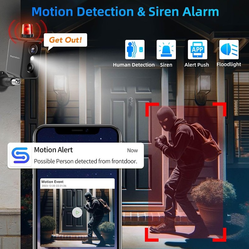 Septekon 2K Security Cameras Wireless Outdoor 4 Pack Solar gallery