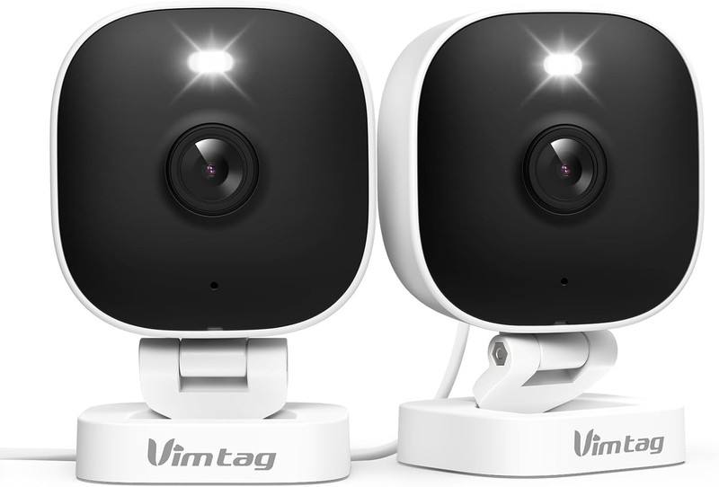 2-Pack 2.5K Indoor/Outdoor Cameras with Siren, Light & App Control for Families gallery