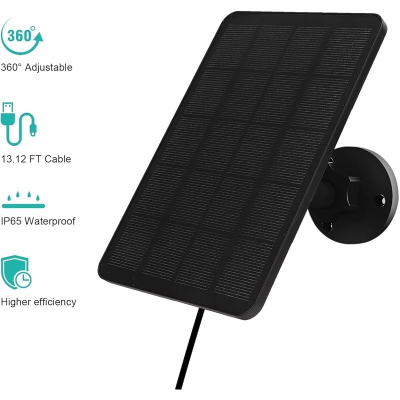 Solar Panel Compatible Blink Outdoor Camera USB-C Waterproof Efficient Charging gallery