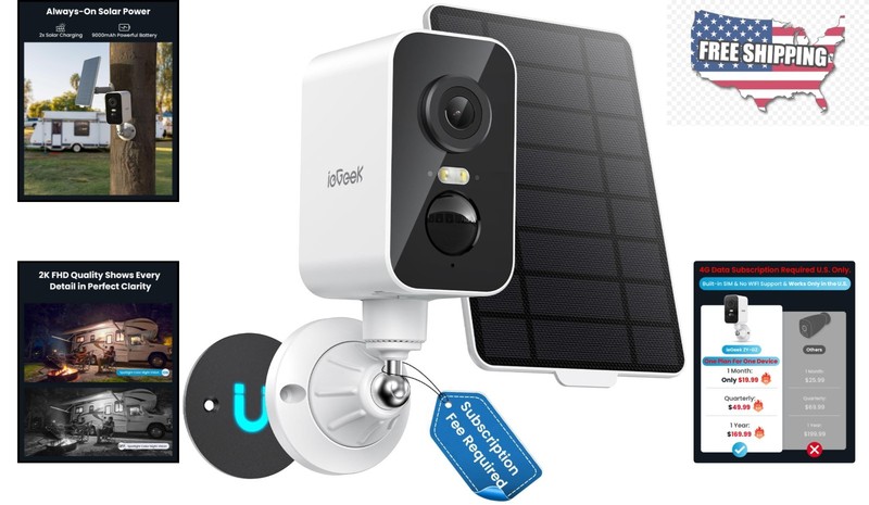 Advanced Solar-Powered Security Camera - 4G LTE, Night Vision & Easy Mounting gallery