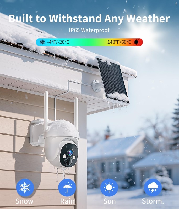 DIDseth 2K Solar Security Cameras Wireless Outdoor, 360° View WiFi P45-J gallery