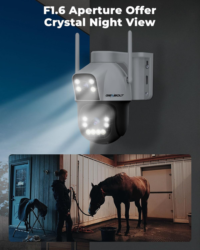 4G AOV Cellular Solar Security Camera Outdoor Wireless, 7/24 Recording 3MP+3MP N gallery
