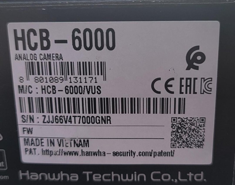 Hanwha Techwin Wisenet HCB-6000 2MP Analog HD Box Security Camera (No Lens) gallery