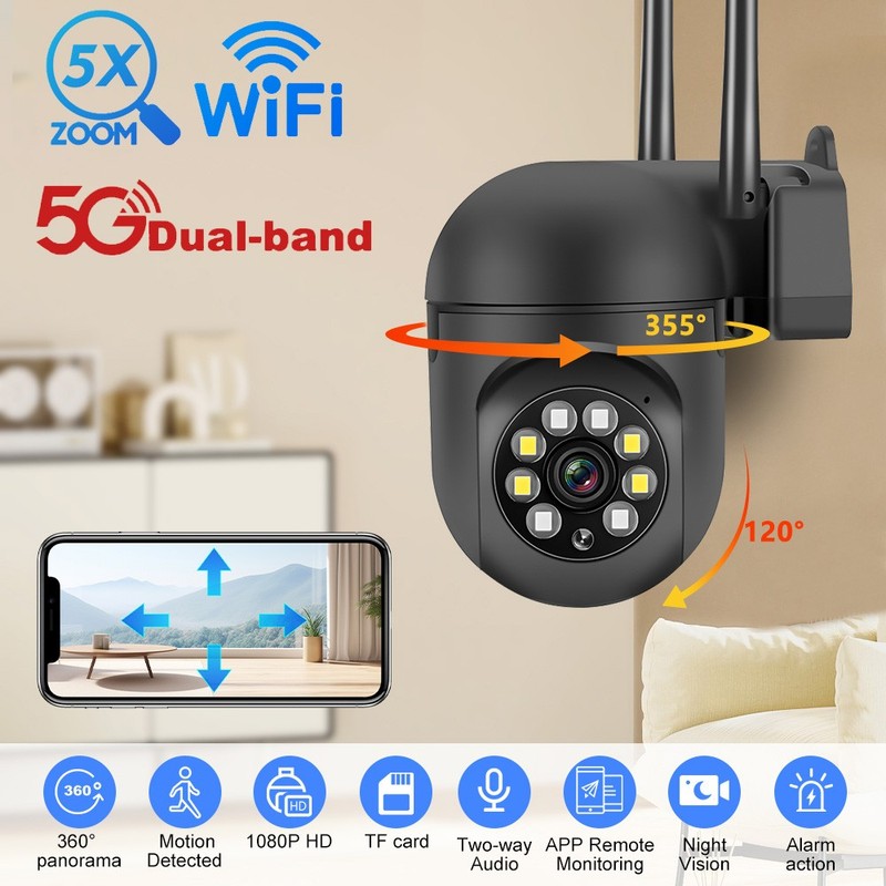 5G Wifi Wireless Security Camera System Outdoor Home Night Vision Cam 1080P HD