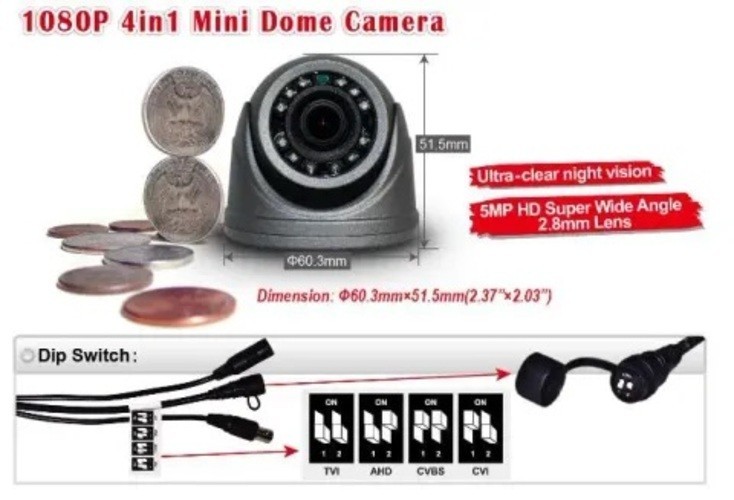 MINI 4IN1 Camera 5 MP CMOS SENSOR, 2.8MM LENS, WHITE HD-TVI VANDAL gallery