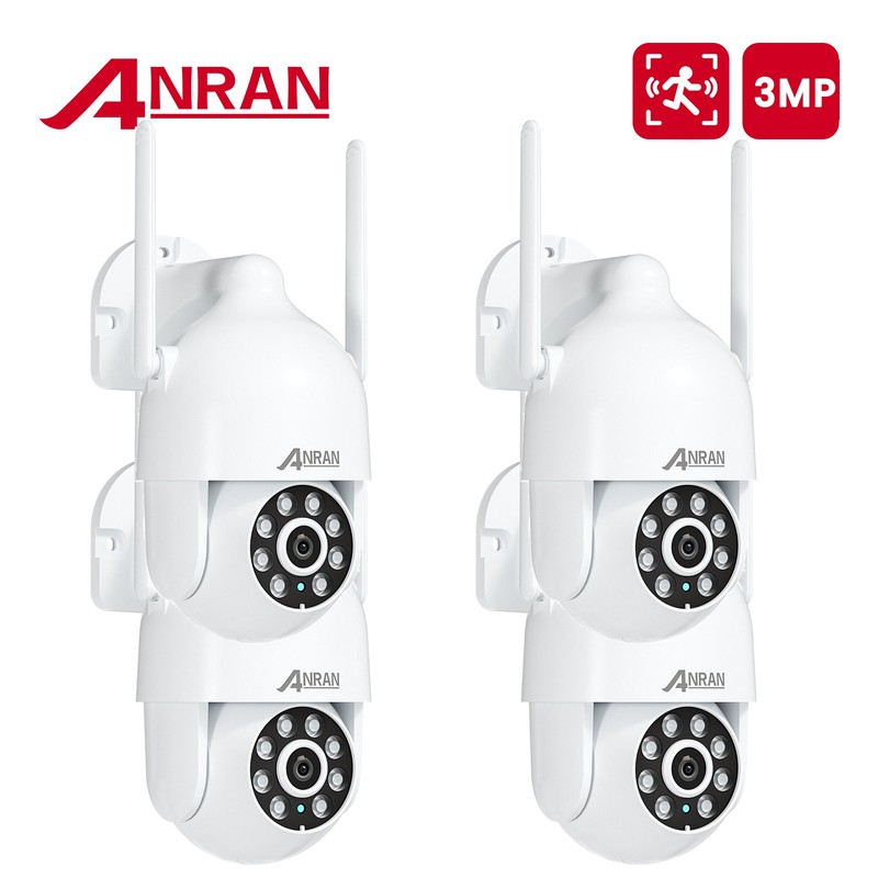 ANRAN 4Pack 2K Pan-Tilt WiFi Security Camera Auto Tracking & Alarm, Night Vision