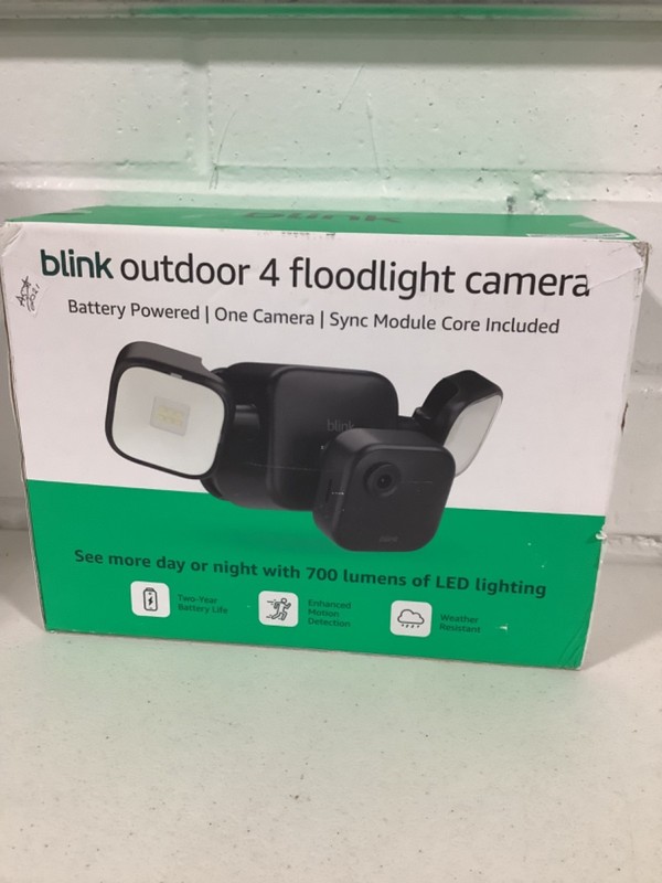 Blink Outdoor 4 Floodlight Camera w/ Sync Module Core 700 Lumens Black