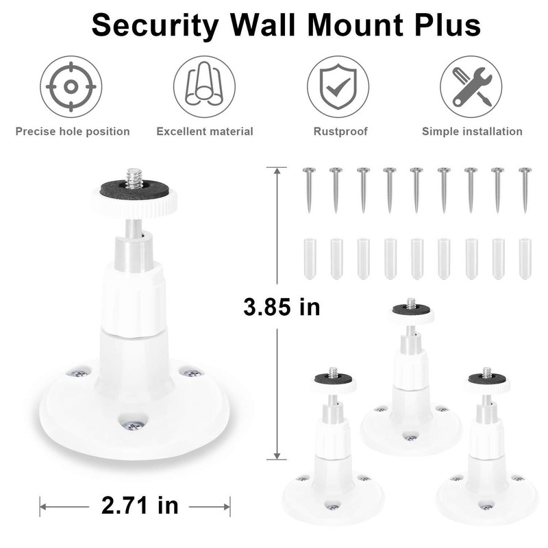 3Pack Ring Camera Wall Mount Compatible with Ring Stick Up Cam Battery/Plug- gallery
