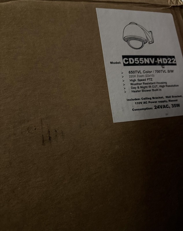 CD55NV-HD22 Outdoor PTZ Dome Security Camera 22x Optical Zoom 24VAC New