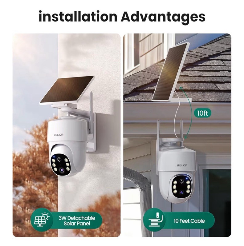 SOLIOM- 5MP Security Cameras Wireless Outdoor, No Subscription,2-Cam Pack, Solar gallery