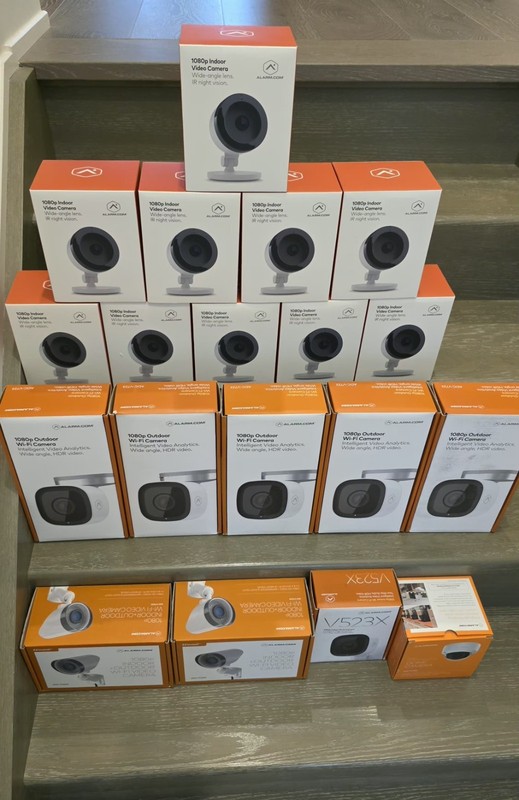 Alarm.com Cameras lot of 19 All new and Factory Sealed