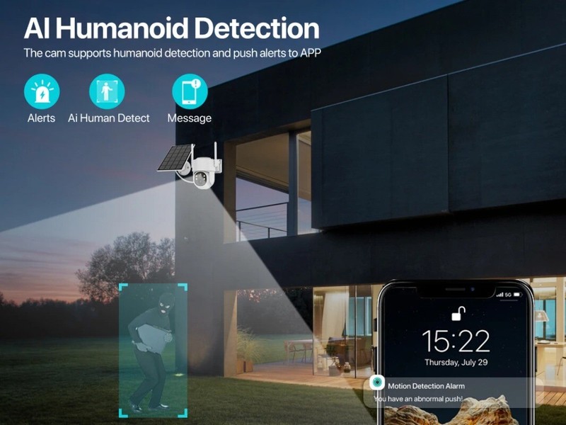 Solar PTZ Camera 4K 8MP Outdoor WiFi Wireless Solar Panel CCTV Security Cameras gallery