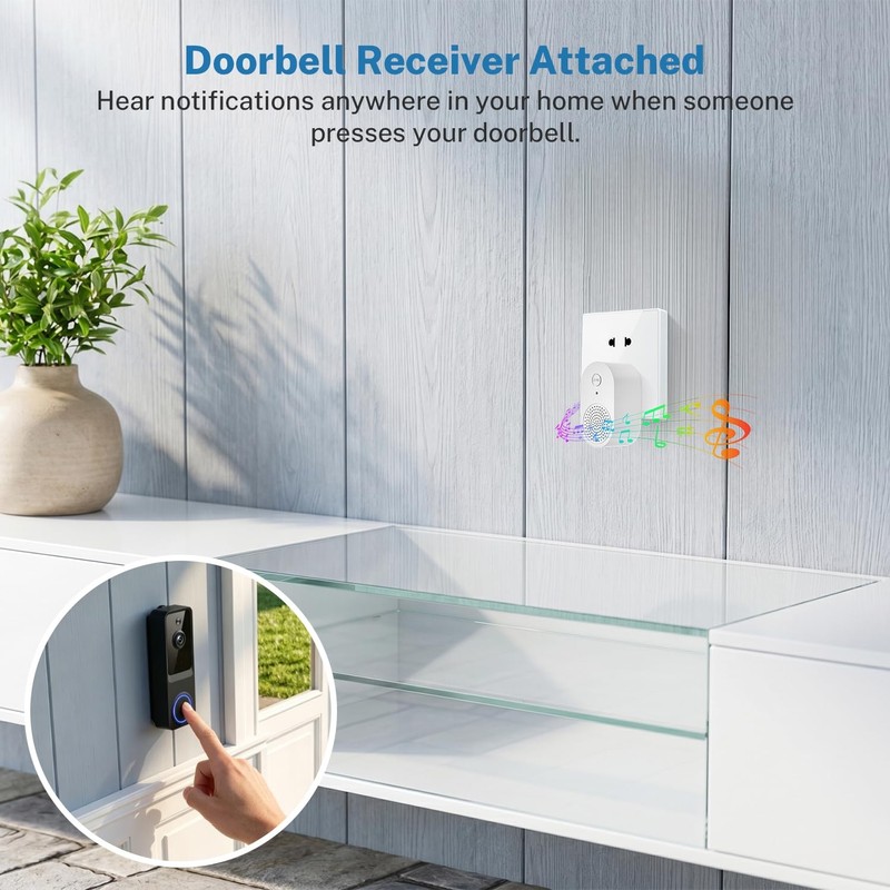 1080p Wireless Wi-Fi Smart Doorbell Camera with Human Detection Night Vision gallery