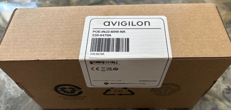 New-Sealed Avigilon POE-INJ2-60W-NA 60 Watt PoE Injector for Multi sensor Camera