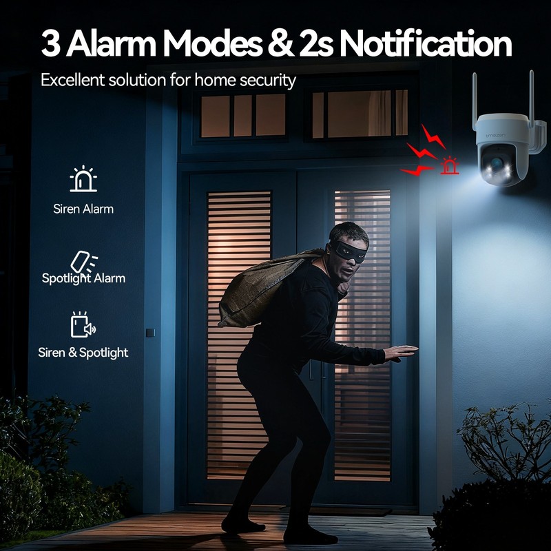 4PACK Solar Battery Powered Camera Wireless Security Sys 2K PTZ Outdoor 3MP gallery