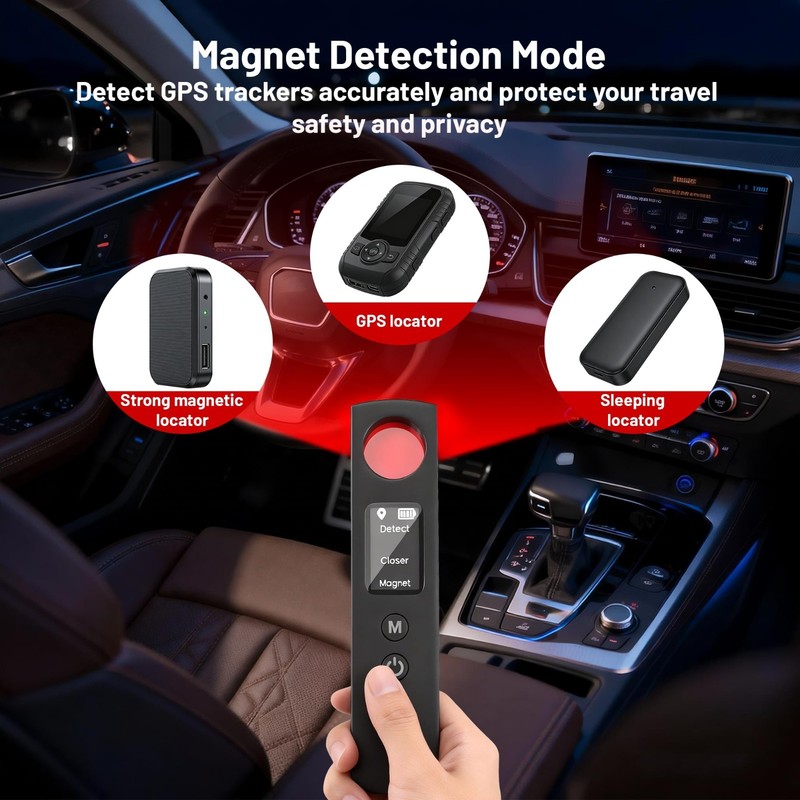 6-in-1 Hidden Camera Detector & RF Signal Scanner, Anti-Spy Bug Finder, Portable gallery