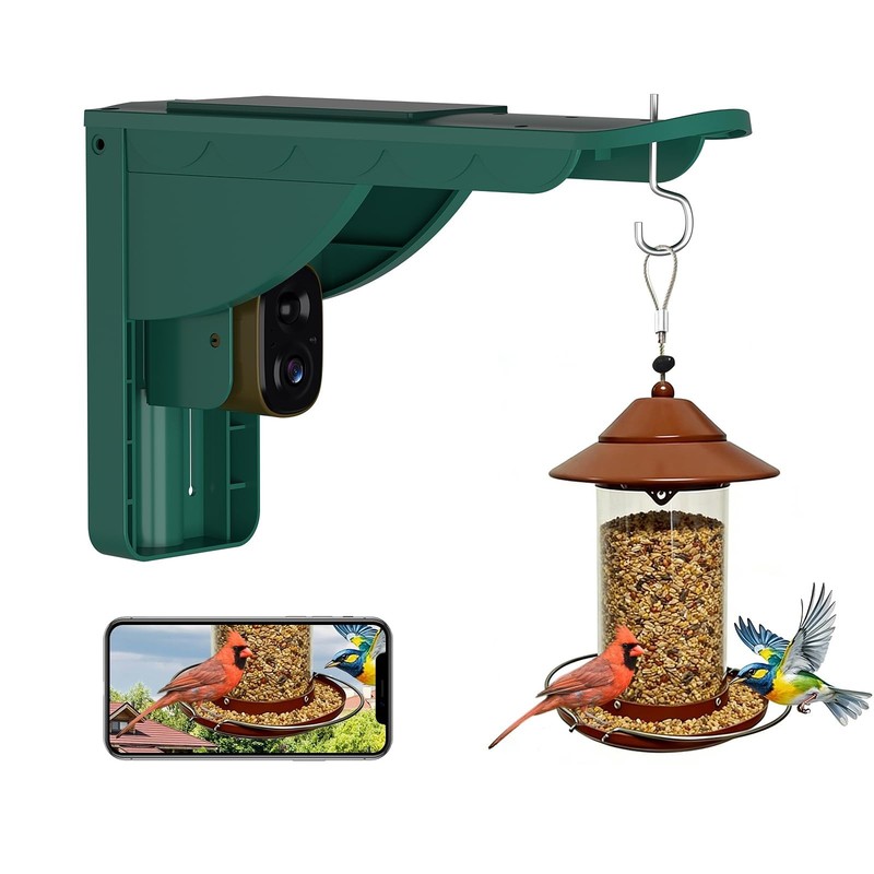 Solar Bird Watching Camera with AI Identification, 2K HD Live View & Alerts - Pe gallery