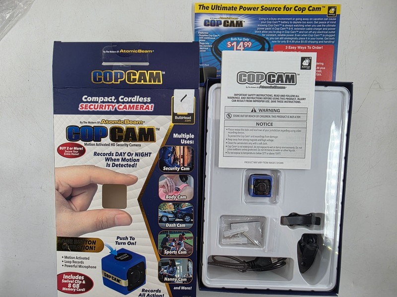 Atomic Beam Cop USB Cam Motion Activated 720p Wi-Fi IP Camera Blue 8GB microSD gallery