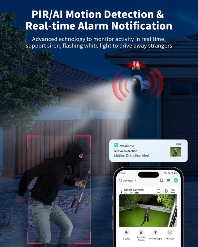 2K Wireless Security Camera Outdoor with Night Vision and AI Motion Detection gallery