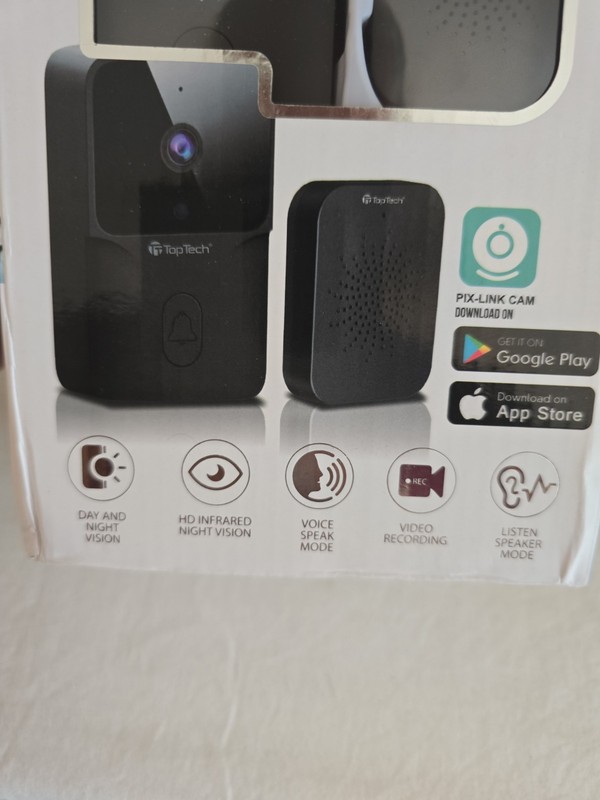 Top Tech Wireless HD Doorbell Camera TT-B32U Night Vision, Record, Listen New gallery