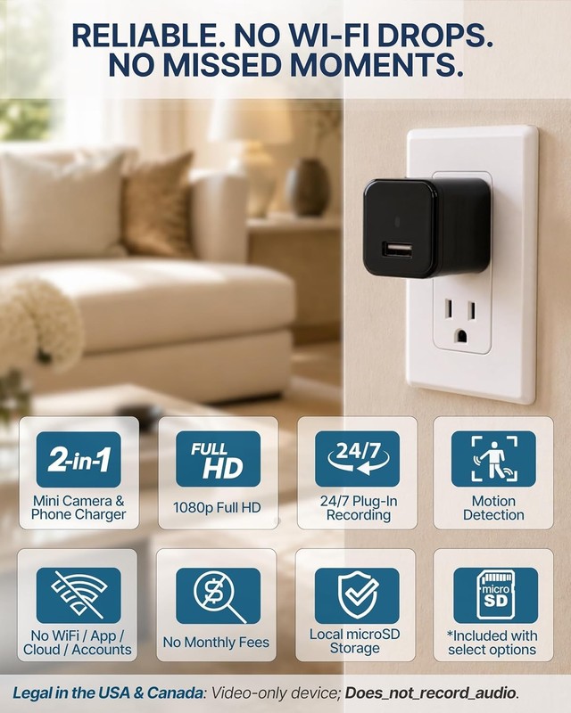 DIVINEEAGLE Charger with Full HD Dome Camera - Premium 1080p motion detection gallery