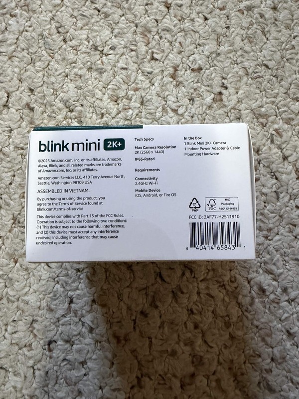 Blink Mini 2K+ Indoor Outdoor Plug-In Security Camera White Color Night Vision gallery