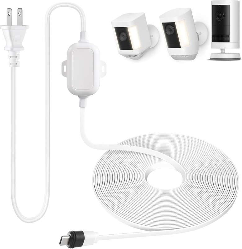 Weatherproof 25ft USB-C Power Cable for Spotlight Cam Plus Pro Outdoor Use White gallery