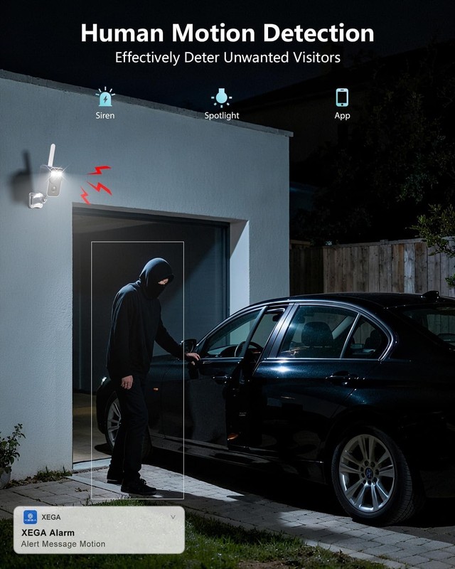 Xega 4G Cellular Security Camera Outdoor Wireless, No WiFi Camera Built-in SIM C gallery