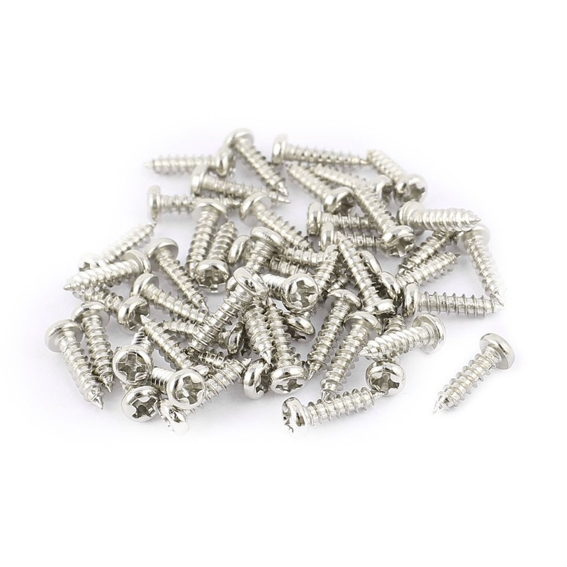 50pcs M2 x 8mm Stainless Steel Phillips Circular Head Screws Bolts