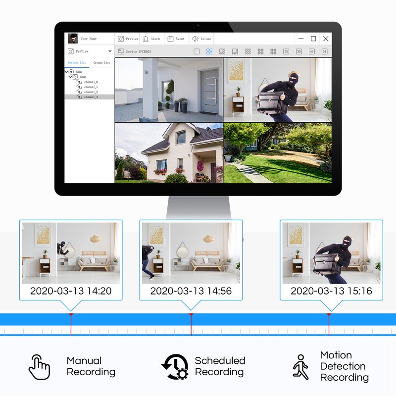 ZOSI H.265+ Outdoor Security Camera System 1080p 8CH 5MP Lite DVR 2TB for Home gallery