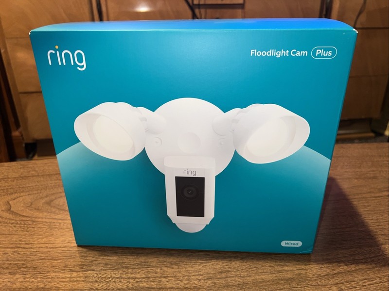Ring Floodlight Cam Wired Plus Surveillance Camera – White New Factory Sealed