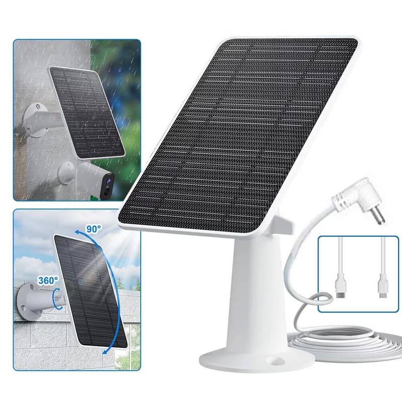 Universal Solar Battery Charger Panel for Ring Spotlight Stick Up Cam Cable gallery