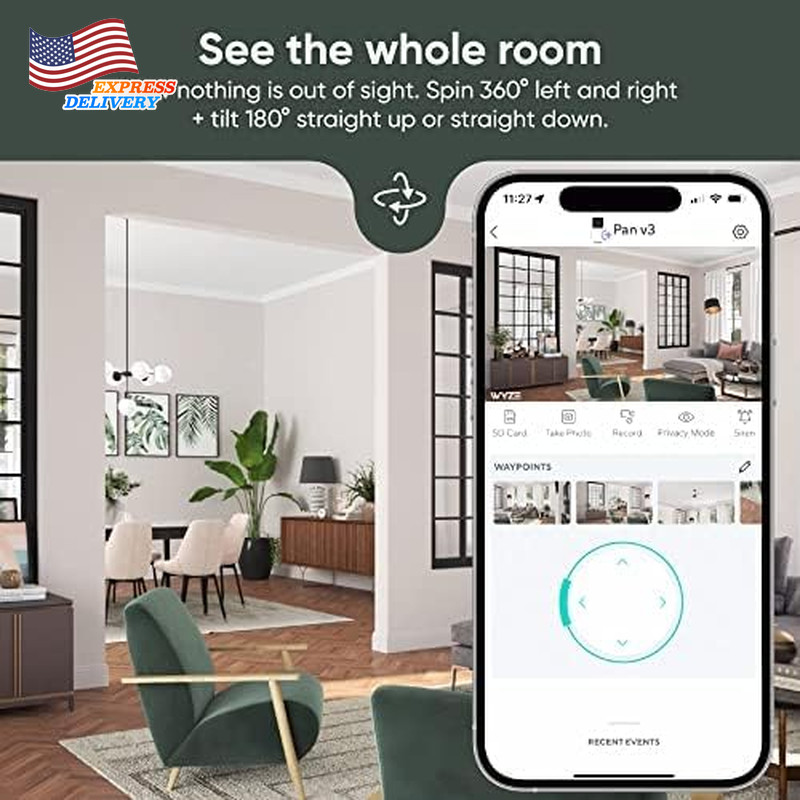 Wi-Fi Smart Home Security Camera with Color Night Vision 2-Way Audio 2-Pack gallery