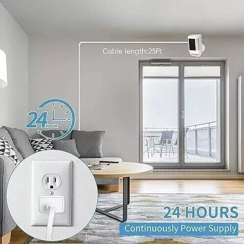 Power Adapter for Ring Spotlight Cam Plus & Pro Battery 25ft Cable Weatherproof gallery