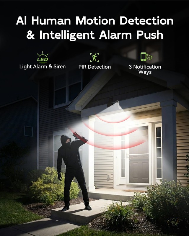 2K Solar Security Cameras Wireless Outdoor, 2.4G/5G WiFi, Powered by Sun Rech... gallery