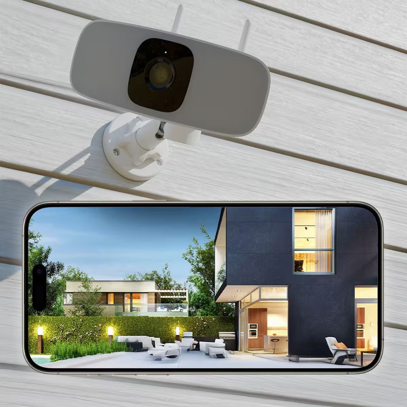 Lorex - 2K Floodlight Wi-Fi Security Camera (with App Controlled Horizontal P... gallery