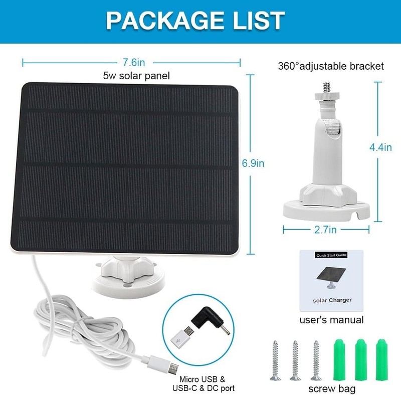 5W High-Efficiency Solar Panel for Security Cameras - Waterproof & Adjustable gallery