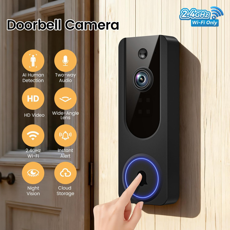 1080P Wifi Video Doorbell Camera Wireless Battery Power 2 Way Talk 2.4G Wifi Onl gallery
