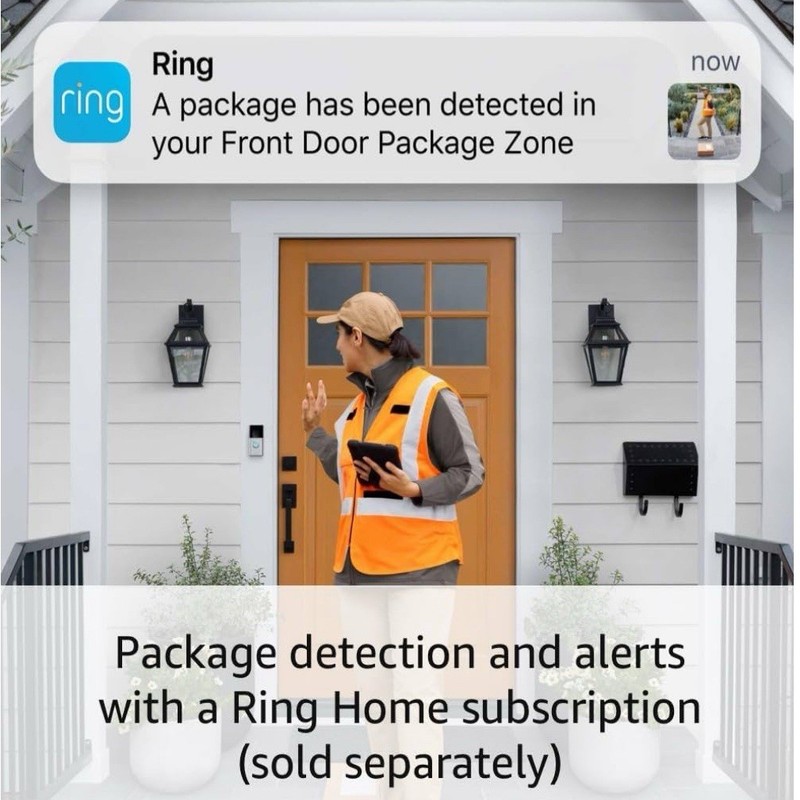 Ring Battery Doorbell Plus HD Video WiFi Security Camera Satin Nickel gallery