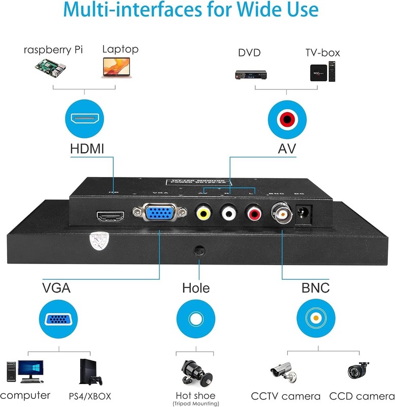 Compact 8" Security Monitor with Versatile Inputs - Perfect for Video Systems gallery
