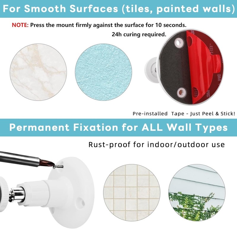 1 Pack Camera Mount - Universal Mount for Arlo, Eufy, Wyze | No Drill, 360° Adju gallery