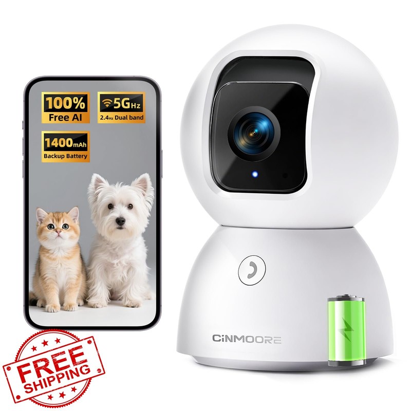 3K 5G Indoor Security Camera 5MP Baby Monitor Wi-Fi Pet Camera AI Tracking