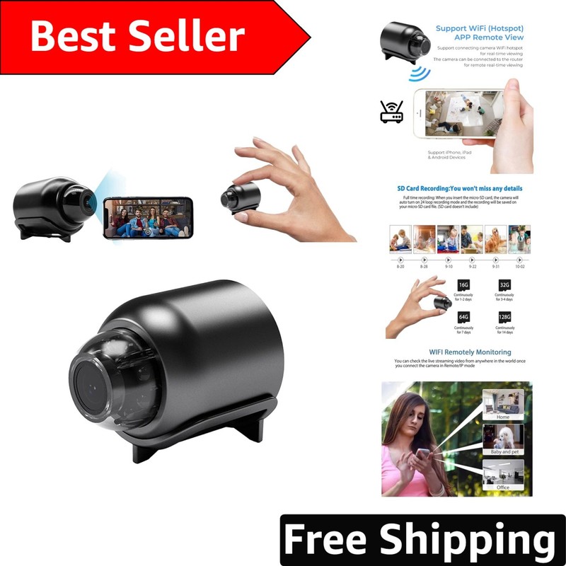 Compact 1080P WiFi Security Camera with 160° Lens & Motion Detection Features