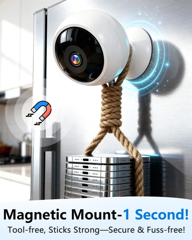 Security Cameras Wireless Outdoor Magnetic: Install-Free Smart Indoor 2K WiFi... gallery