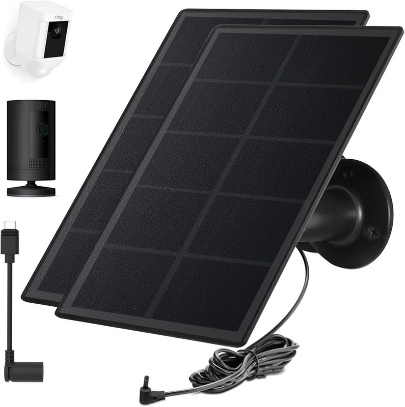 Ring Camera Solar Panel, Power for Ring Stick Up Cam Battery Ring Spotlight 2PK gallery