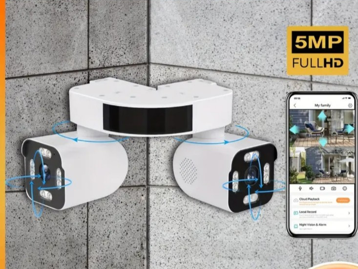 'with 64G Card '2.4Ghz Wifi Premium Outdoor/Indoor , 3K HD 8MP Double Lens PTZ , gallery