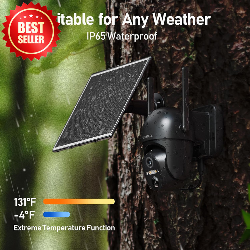 4G LTE Cellular Solar Security Camera Outdoor Wireless 360° 2K Night Vision US gallery